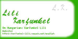 lili karfunkel business card